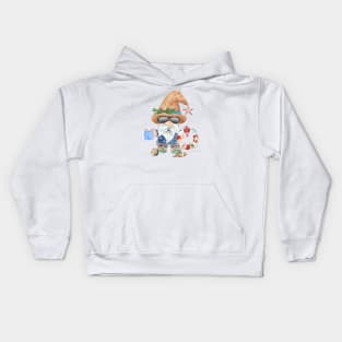 Coastal Winter Gnome A2 Kids Hoodie